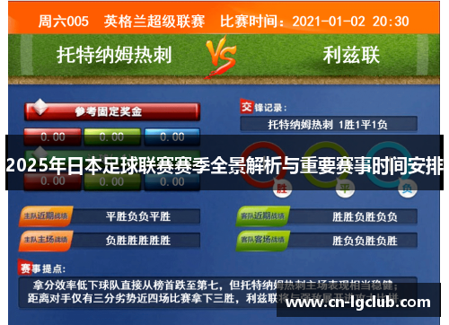 2025年日本足球联赛赛季全景解析与重要赛事时间安排