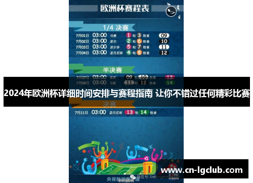 2024年欧洲杯详细时间安排与赛程指南 让你不错过任何精彩比赛